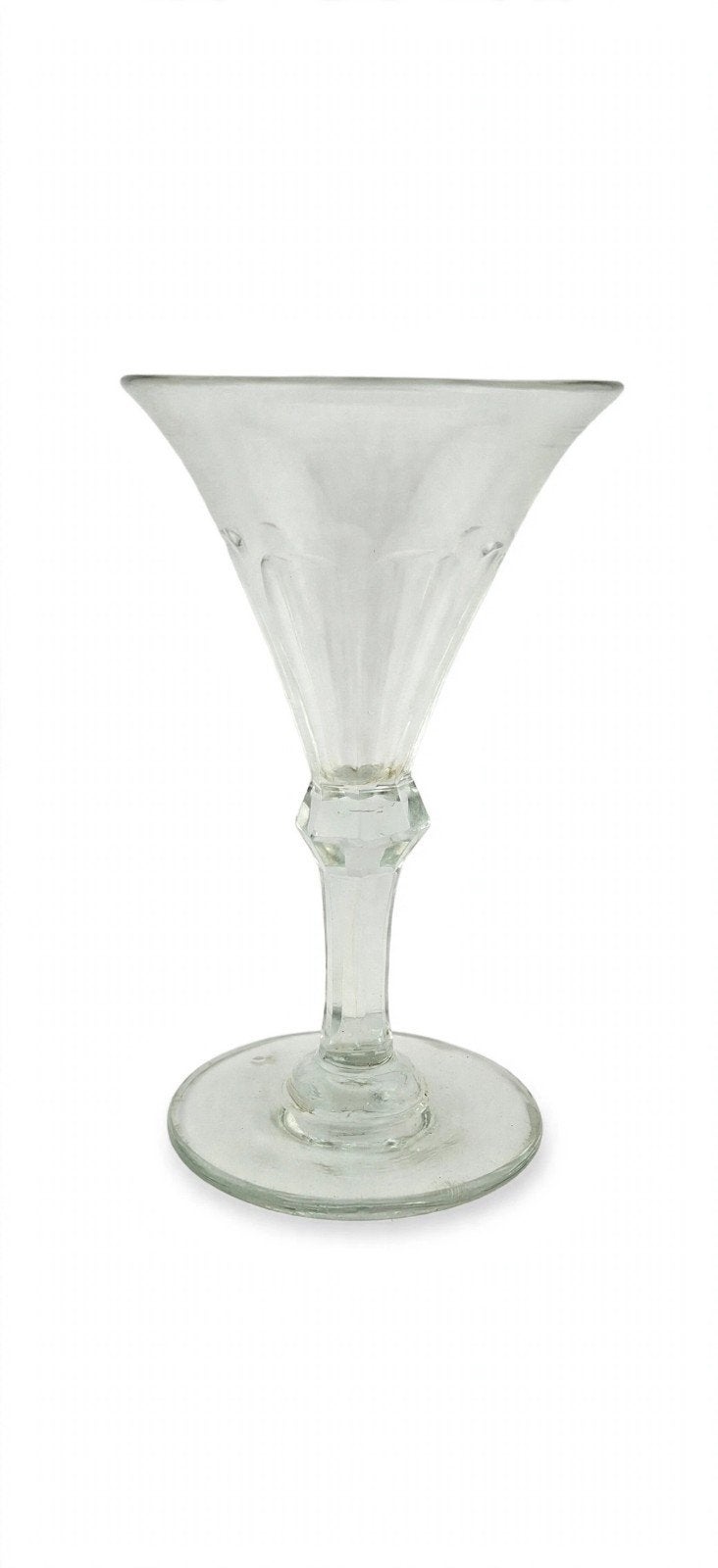 Kelkglas /Wijnglas - Geslepen Stam met Diamantknoop - 18e/19, Ophalen of Verzenden