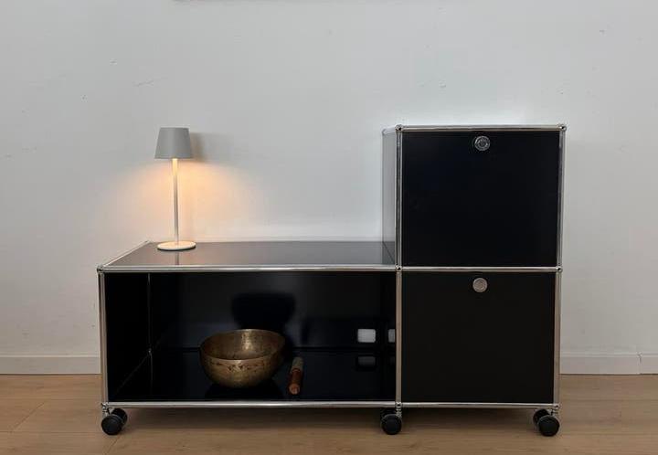 USM Haller sideboard 1x3 elements in black, Huis en Inrichting, Kasten | Dressoirs, Zo goed als nieuw, 25 tot 50 cm, Ophalen