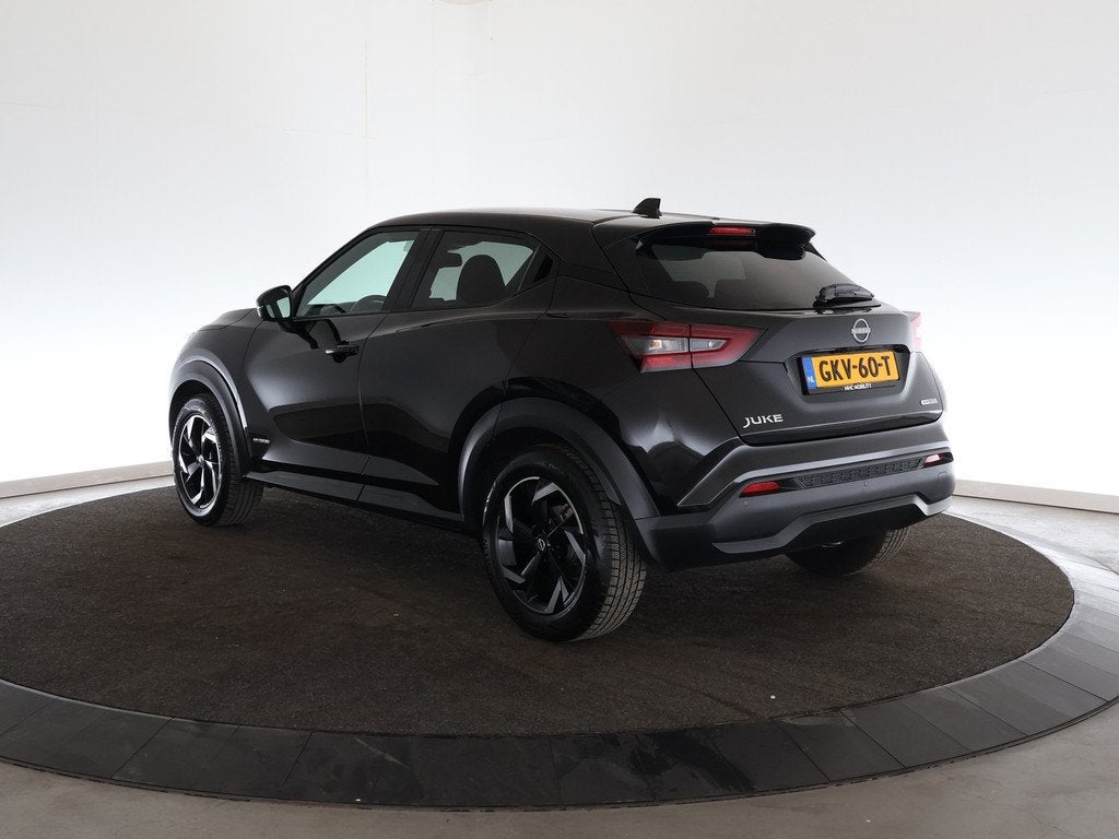 Nissan Juke 1.6 Hybrid N-Connecta | Keyless | Carplay | Came, Auto's, Nissan, Stof, Gebruikt, 4 cilinders, Zwart