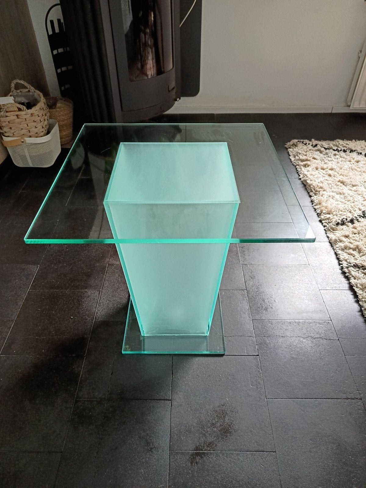 Gratis Helderr Bijzettafel glas (ook te gebruiken als lamp), Minder dan 55 cm, Rond, Glas, Ophalen