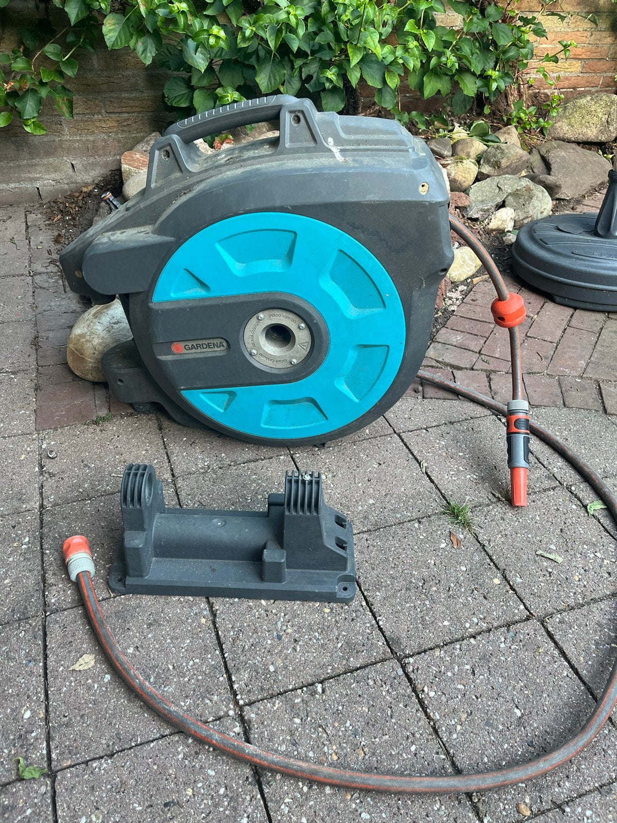 Gardena Tuinslanghaspel met slang, Tuin en Terras, Ophalen, Gebruikt, Tuinslanghaspel