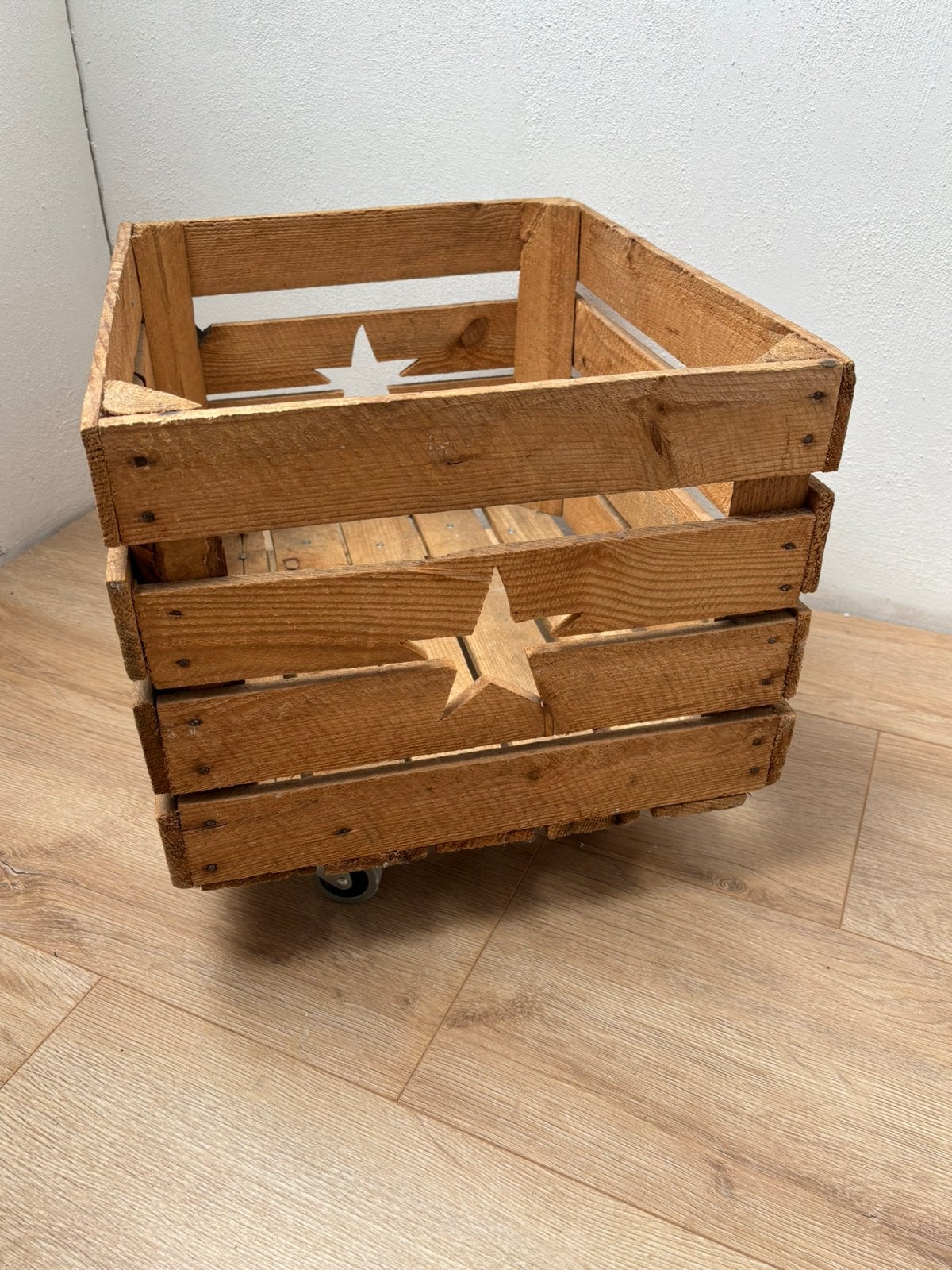 Houten kist op wieltjes 50x40x30 lxbxh, Ophalen, Gebruikt, Minder dan 50 cm
