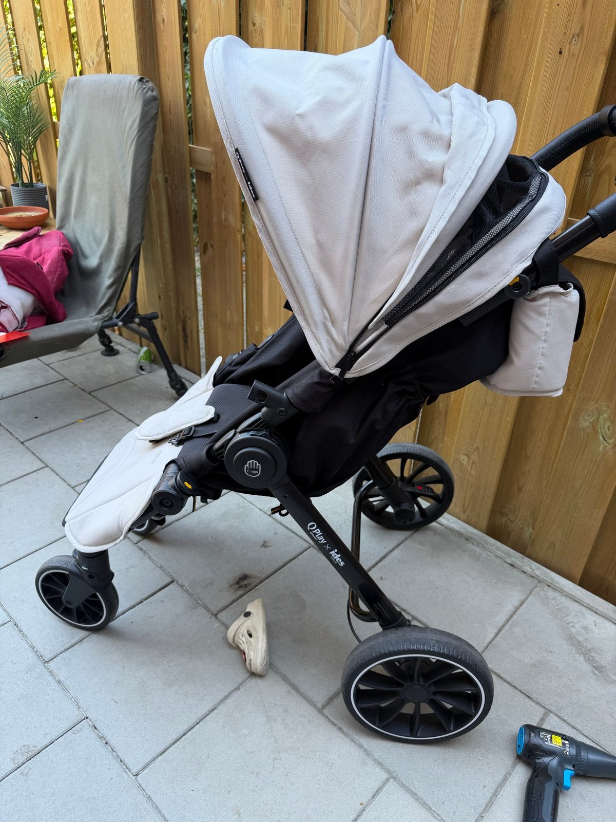 QPlay x Ides Go Cargo Kinderwagen & Bolderkar - Beige, Ophalen, Zo goed als nieuw, Combiwagen, Overige merken