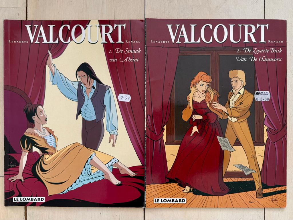 Valcourt - De Smaak van Absint & De Zwarte Buik van de Hansw, Meerdere stripboeken, Ophalen of Verzenden, Zo goed als nieuw