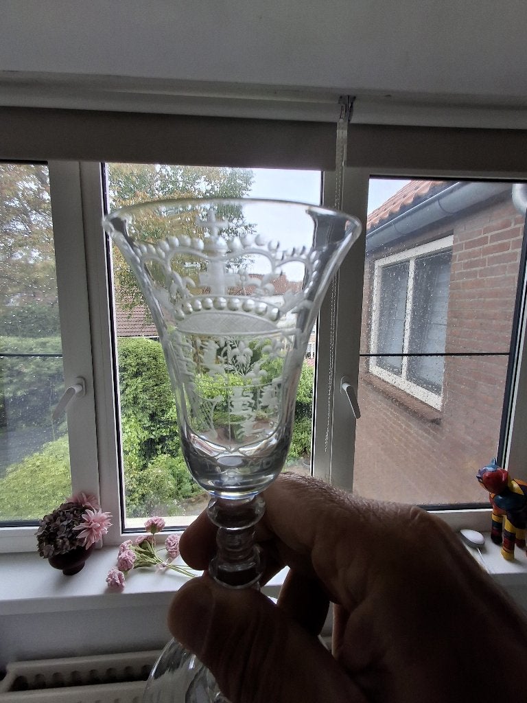 Wijnglas Prinses Anne van Hannover / van Oranje, ca. 1750, Antiek en Kunst, Ophalen of Verzenden