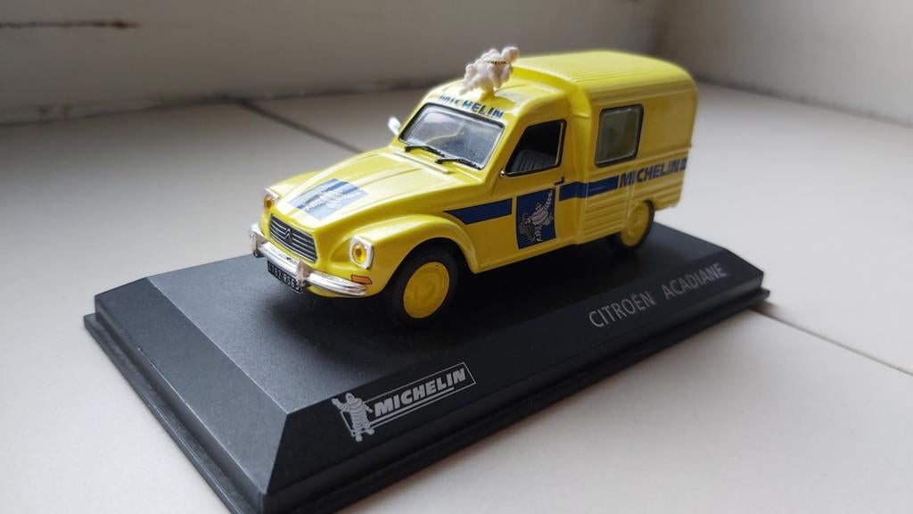 Citroën Acadiane Michelin Modelauto - Geel, Hobby en Vrije tijd, Modelauto's | 1:43, Ophalen of Verzenden, Zo goed als nieuw, Bus of Vrachtwagen