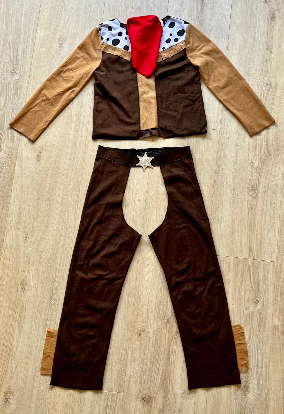 Cowboy pak met sherrif hoed 8-10 jaar, Carnaval, Overige maten, Ophalen of Verzenden, Zo goed als nieuw