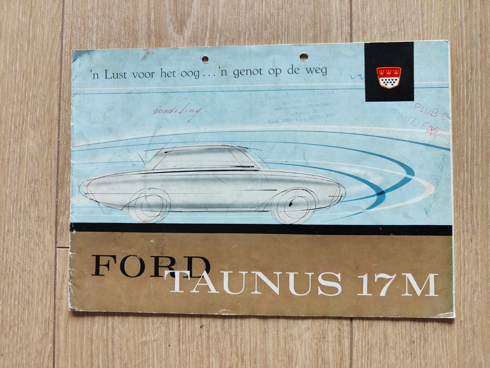 Autofolder Ford Taunus 17M, Ophalen of Verzenden, Gelezen, Ford
