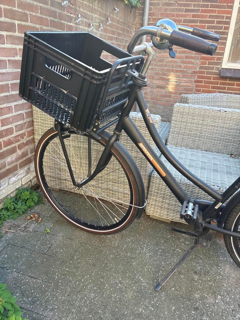 Sparta Transportfiets Dames - Zwart met krat, Sparta, Gebruikt, Velgrem, Versnellingen