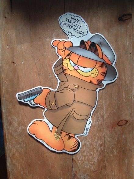 Garfield kat tekenfilm strip sticker stickerset groot, Verzenden, Zo goed als nieuw, Strip of Tekenfilm