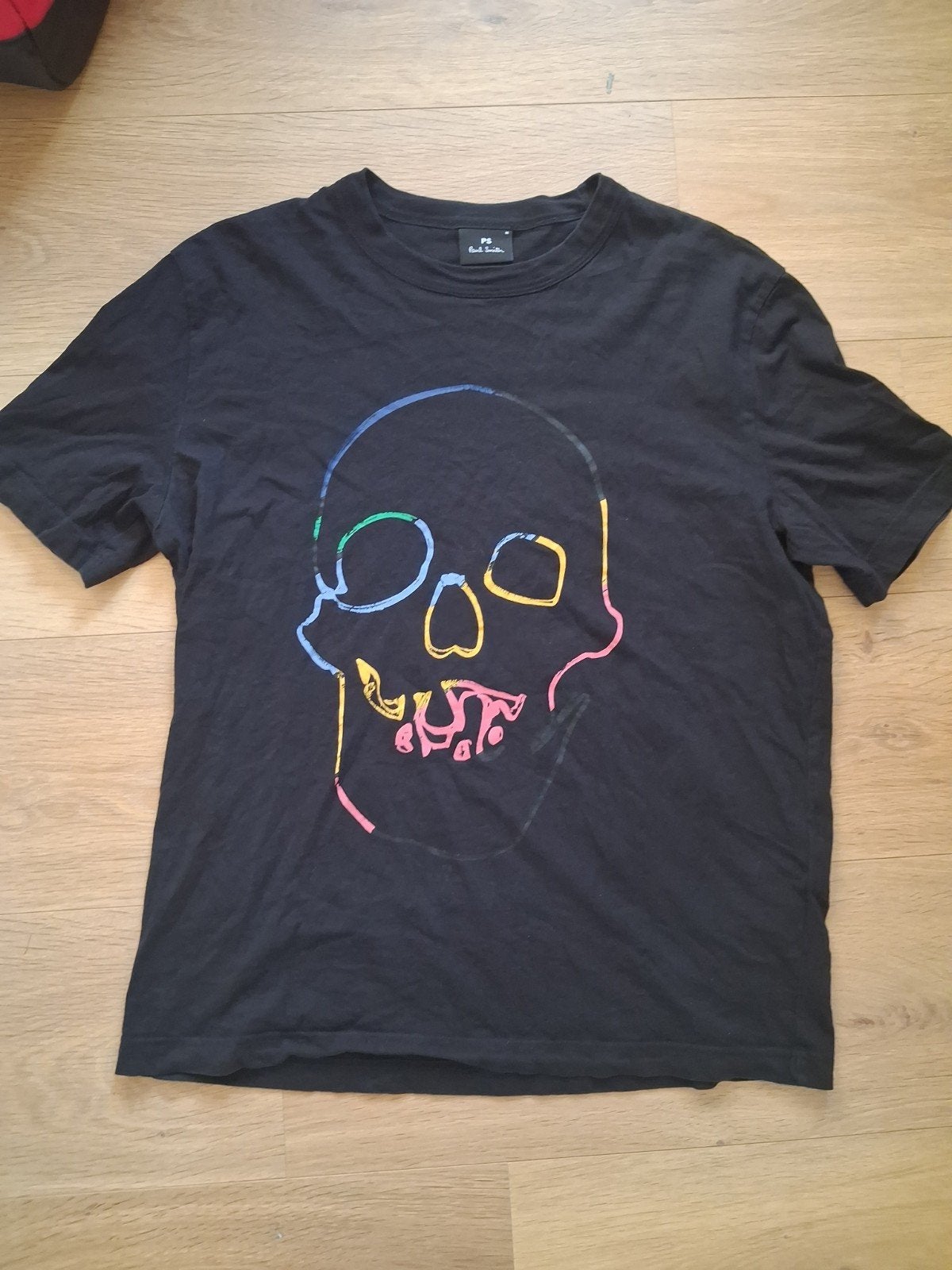 PS Paul Smith T-shirt met kleurrijke doodshoofd print, Kleding | Heren, PS Paul Smith, Maat 48/50 (M), Zwart, Ophalen of Verzenden