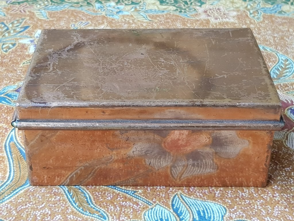 Mooi zwaar antiek doosje uit Engeland 13,7 cm. uit 1890., Antiek en Kunst, Ophalen of Verzenden, Koper