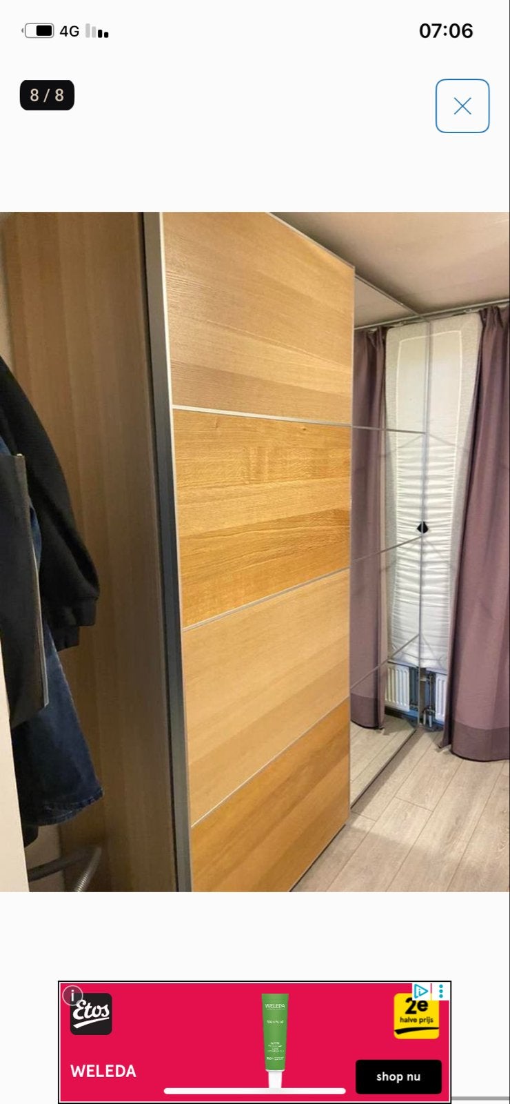 IKEA PAX Kledingkast met Schuifdeuren en Spiegels, 200 cm of meer, Ophalen of Verzenden, Zo goed als nieuw, Met lade(s)