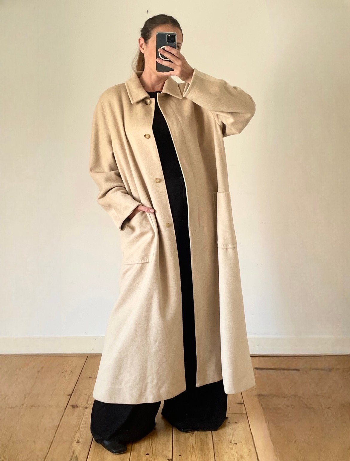 Oversized Camel coat Marina Rinaldi / Max Mara mt 36-44, Kleding | Dames, Verzenden, Zo goed als nieuw, Maat 42/44 (L), Beige