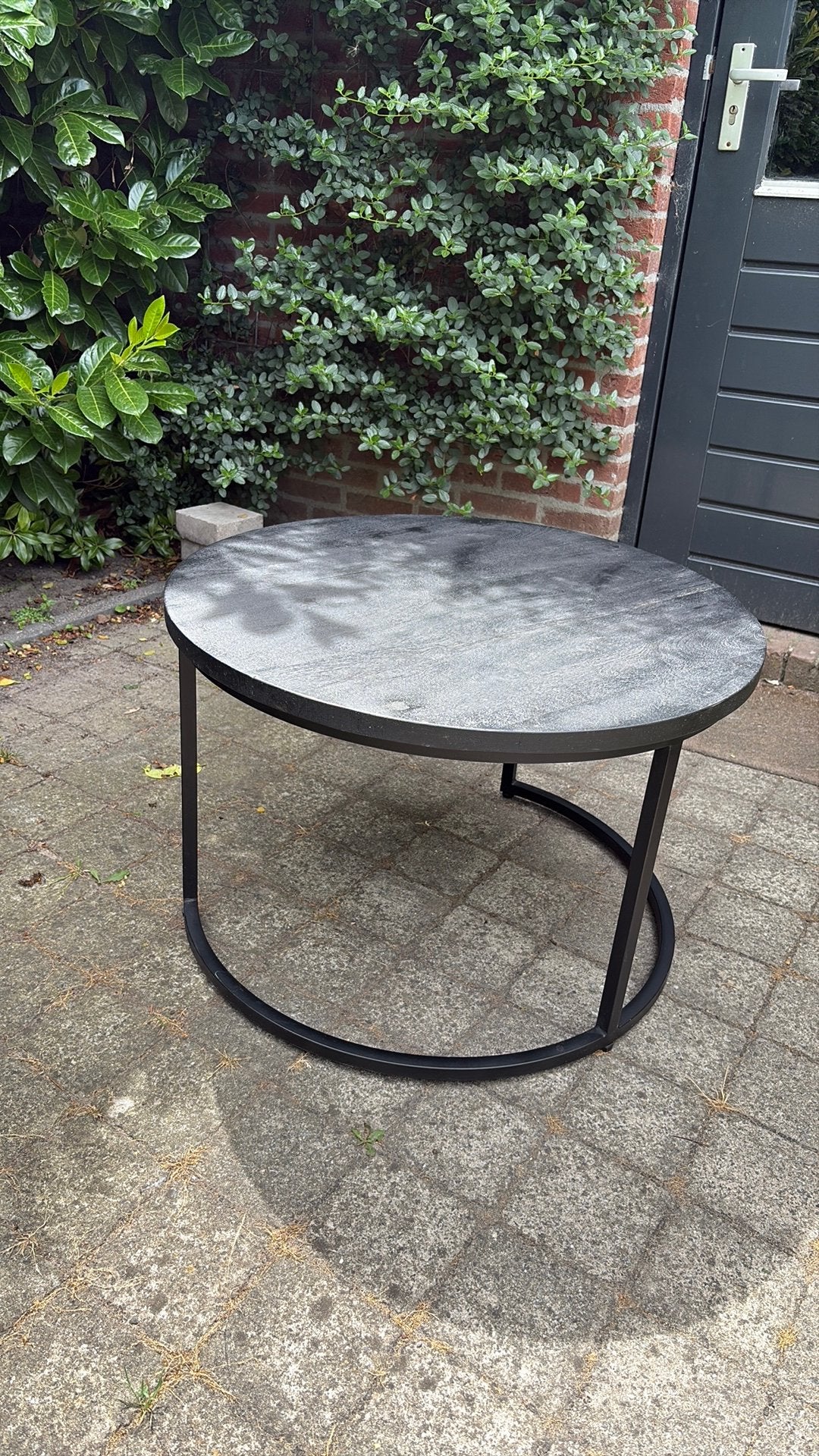 Zwarte salontafel, Huis en Inrichting, Ophalen, 50 – 75, 50 tot 100 cm, Rond