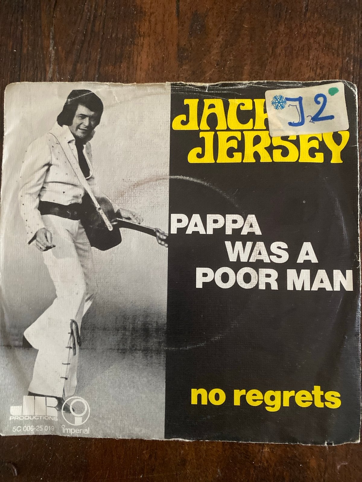 Jack Jersey - Pappa Was A Poor Man / No Regrets (Single), Gebruikt, 7 inch, EP, Nederlandstalig
