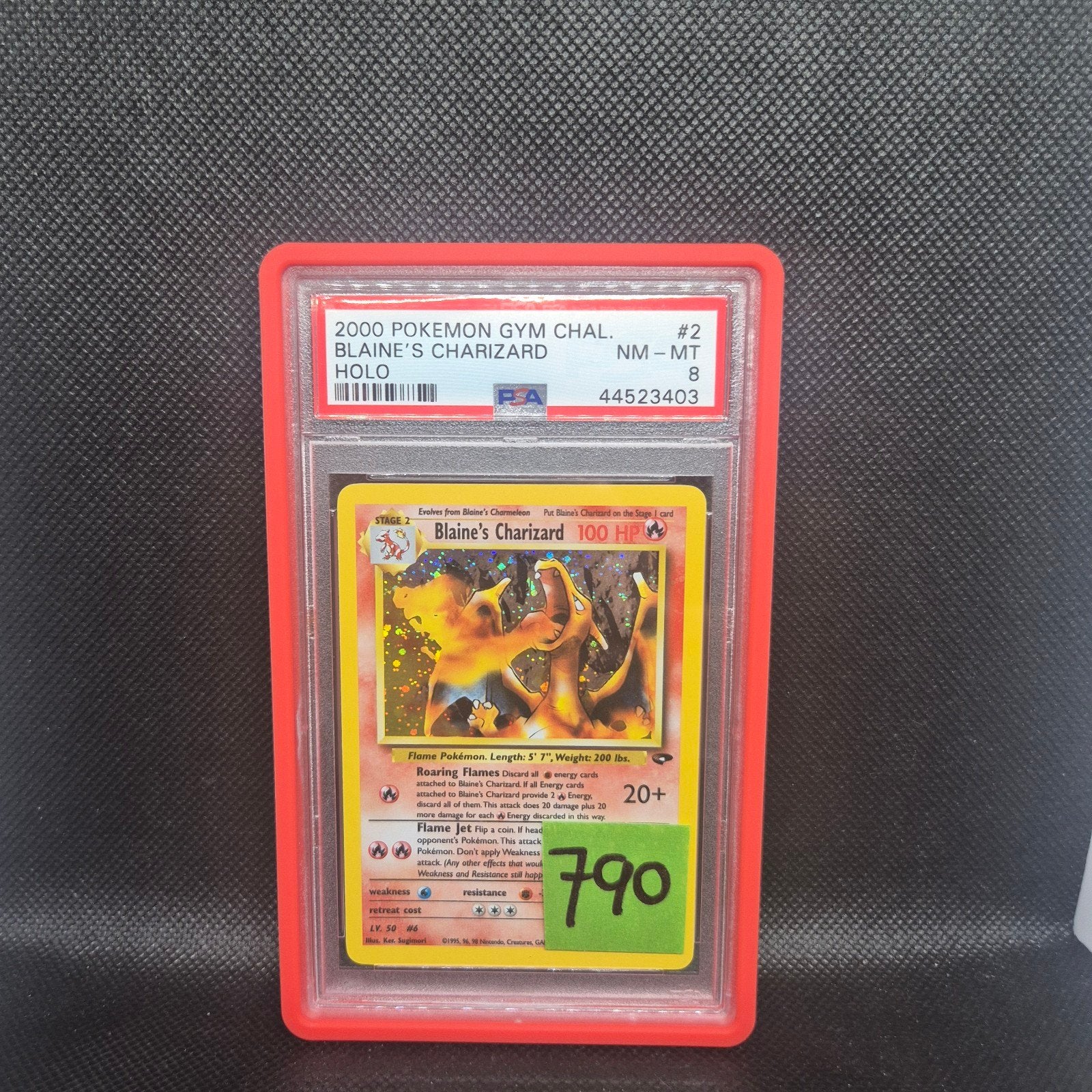 Blaines Charizard Holo Gym challenge PSA 8 Check andere Ads!, Ophalen of Verzenden