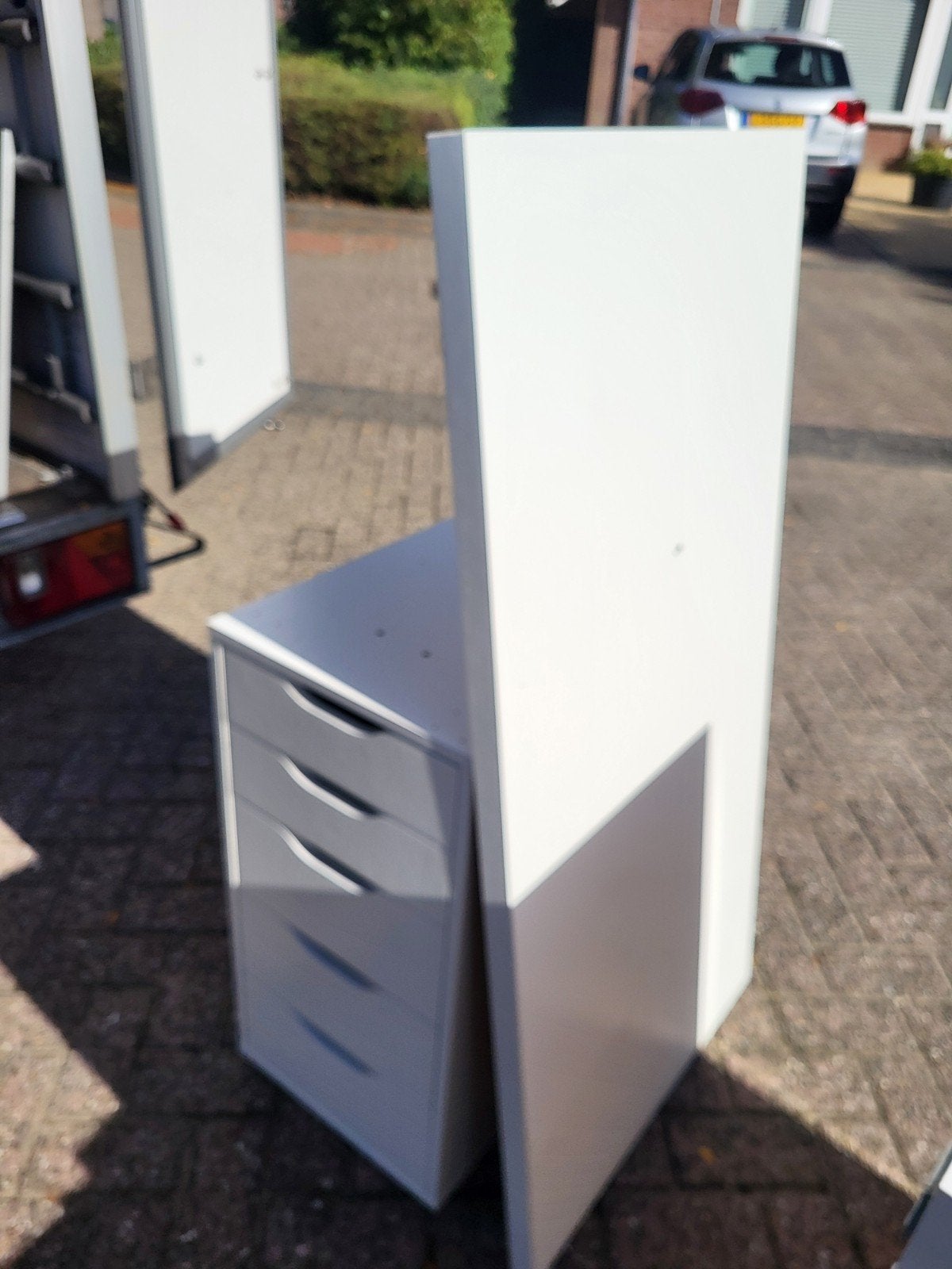 IKEA LAGKAPTEN bureaublad met ALEX ladekast, Ophalen, Gebruikt, 100 tot 150 cm, Minder dan 100 cm