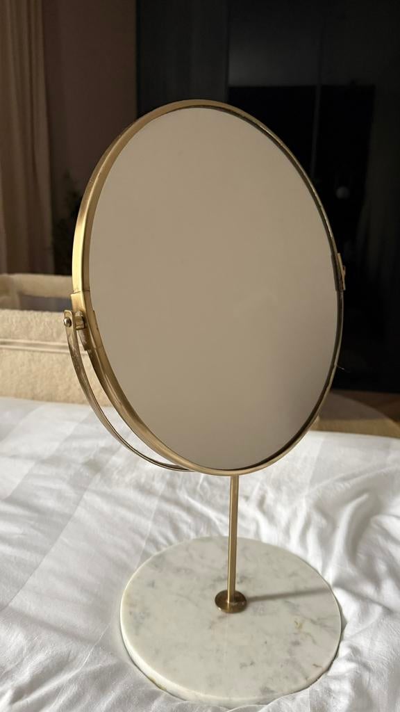 Zara home spiegel marmer goud op voetstuk, Ophalen, Minder dan 50 cm, Zo goed als nieuw, Minder dan 100 cm