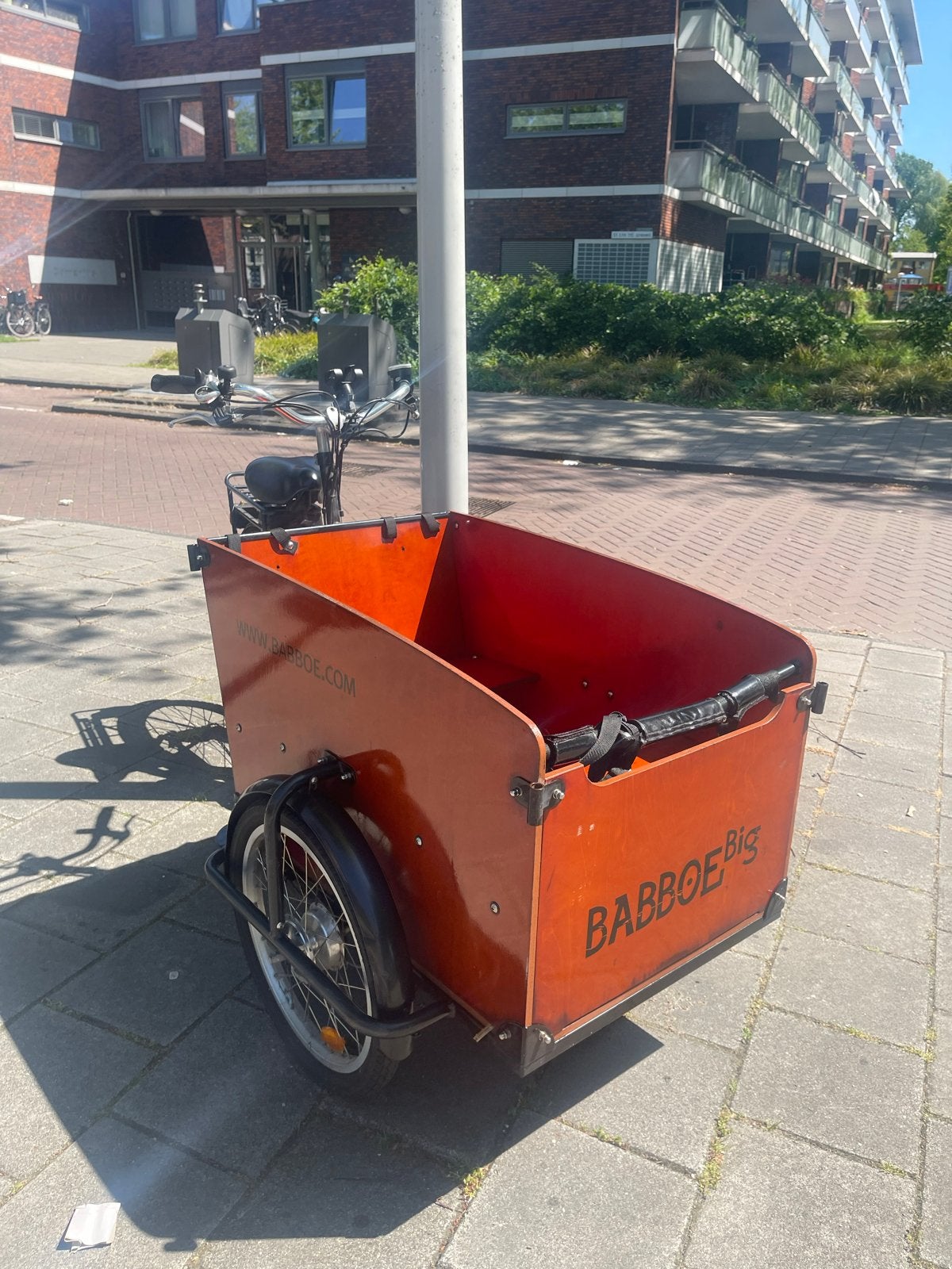 Elektrische Bakfiets te koop Amsterdam west lelylaan-, Fietsen en Brommers, Gebruikt, 3 kinderen, Trommelrem, Ophalen