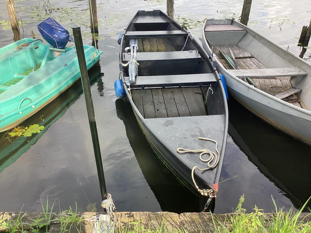 Punter Stalen punter, Watersport en Boten, Sloepen, Zo goed als nieuw, Buitenboordmotor, Ophalen
