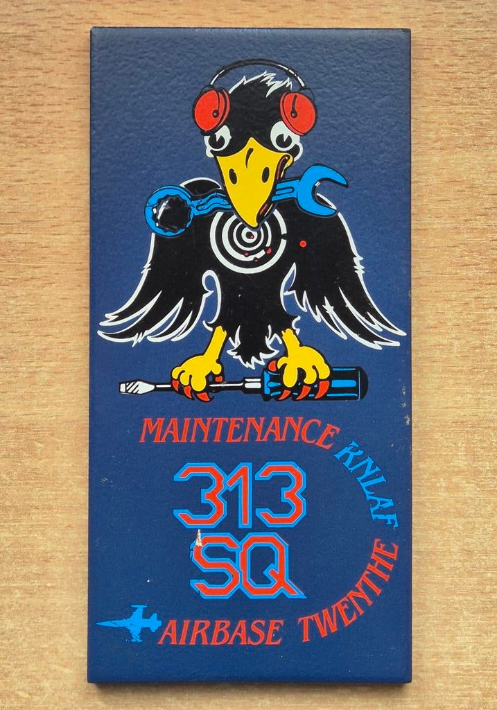 Tegel 313 Sq Twenthe KLu Maintenance, Ophalen of Verzenden, Zo goed als nieuw, Patch, Badge of Embleem