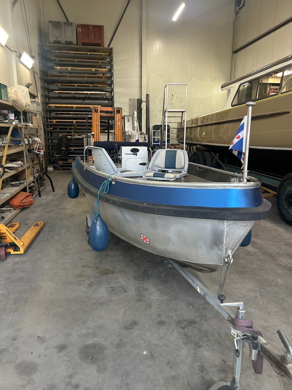 Type Van vossen aluminium visboot, Ophalen, Gebruikt, 4 m, Tot 10 pk