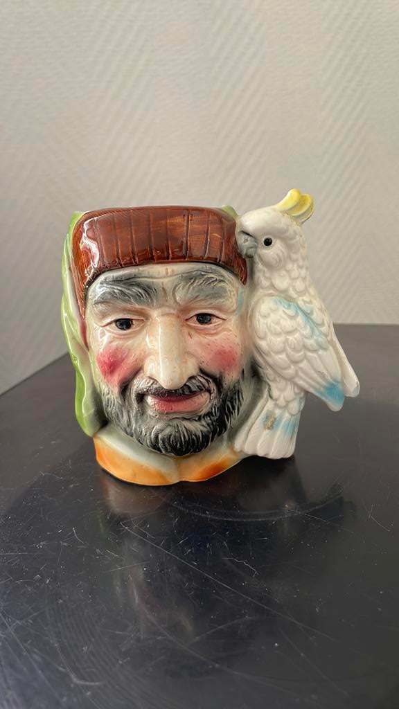 Vintage piraat toby kan, Ophalen of Verzenden, Zo goed als nieuw, Steen, Aardewerk of Keramiek, Dier