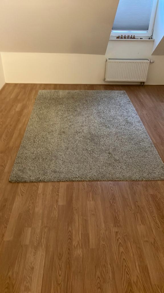 IKEA ALHEDE Hoogpolig Vloerkleed - Grijs, 133x195 cm, Ophalen, 100 tot 150 cm, Zo goed als nieuw, 150 tot 200 cm