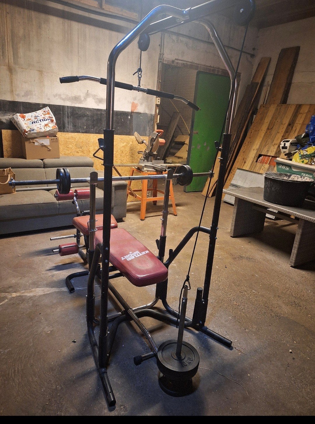fitness bank met gewichten, Ophalen, Gebruikt, Fitnessbank