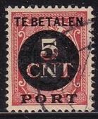 2498 - Nederland portzegel nvph P66 gestempeld , Opdruk 5CNT, Verzenden, T/m 1940, Gestempeld