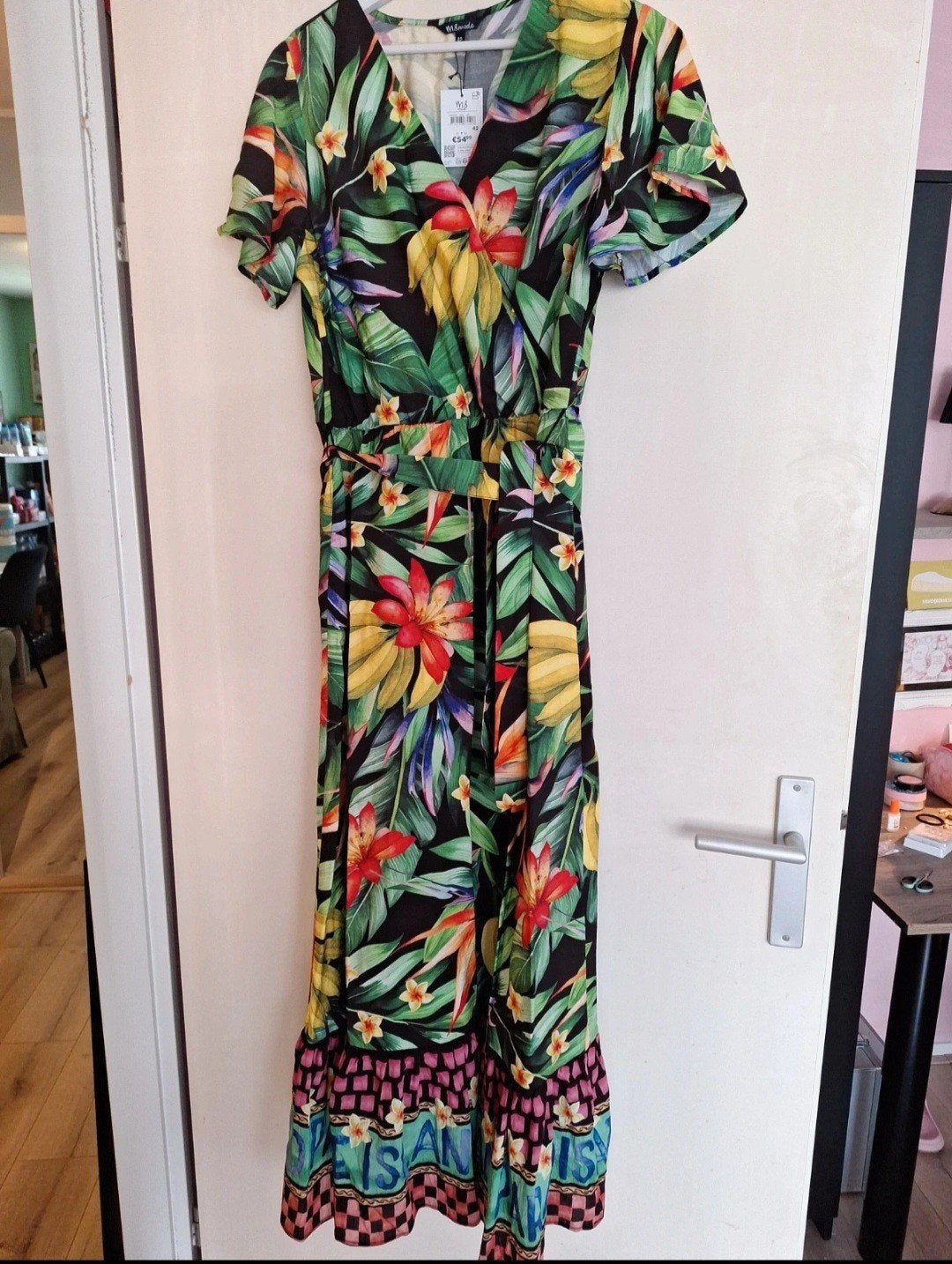 Maxi jurk MS Mode maat 42 tropische print, Kleding | Dames, Meerkleurig, Maat 42/44 (L), Nieuw, Ophalen of Verzenden