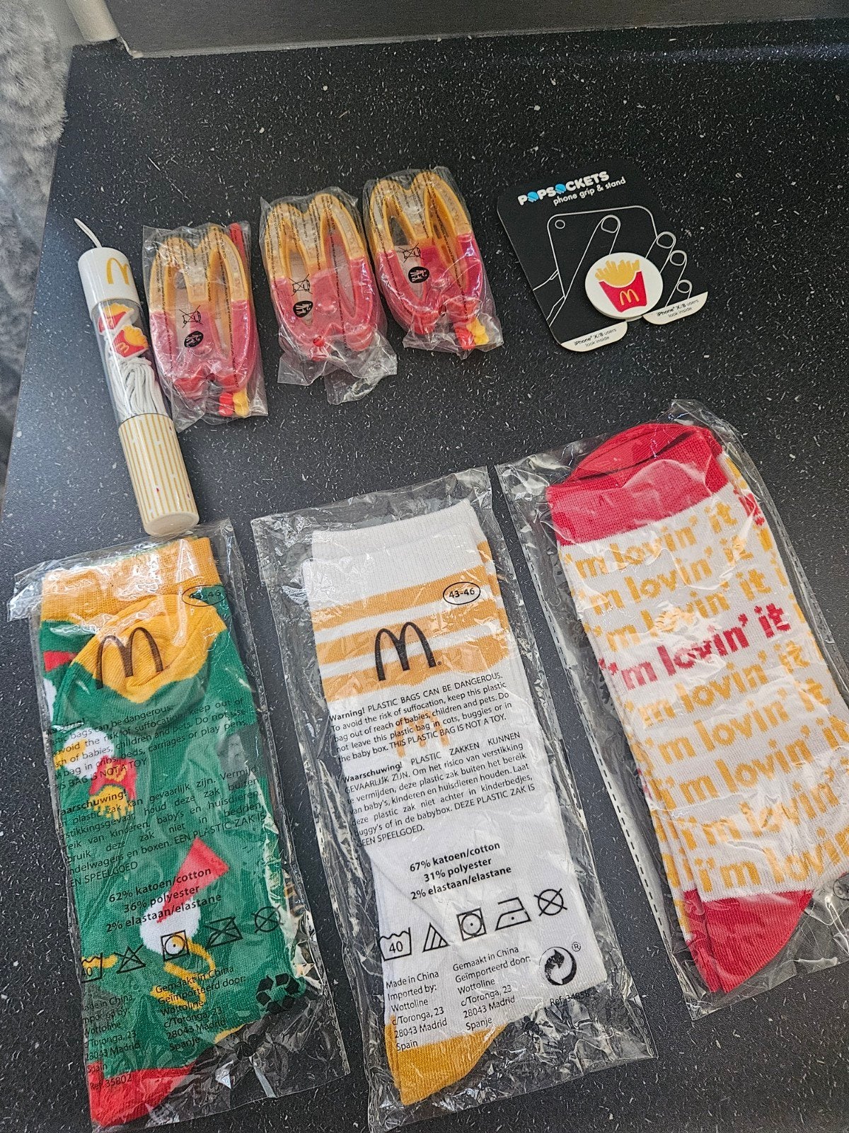 McDonald's items sokken , verlichting,  oortjes  ,, Ophalen of Verzenden, Gebruikt
