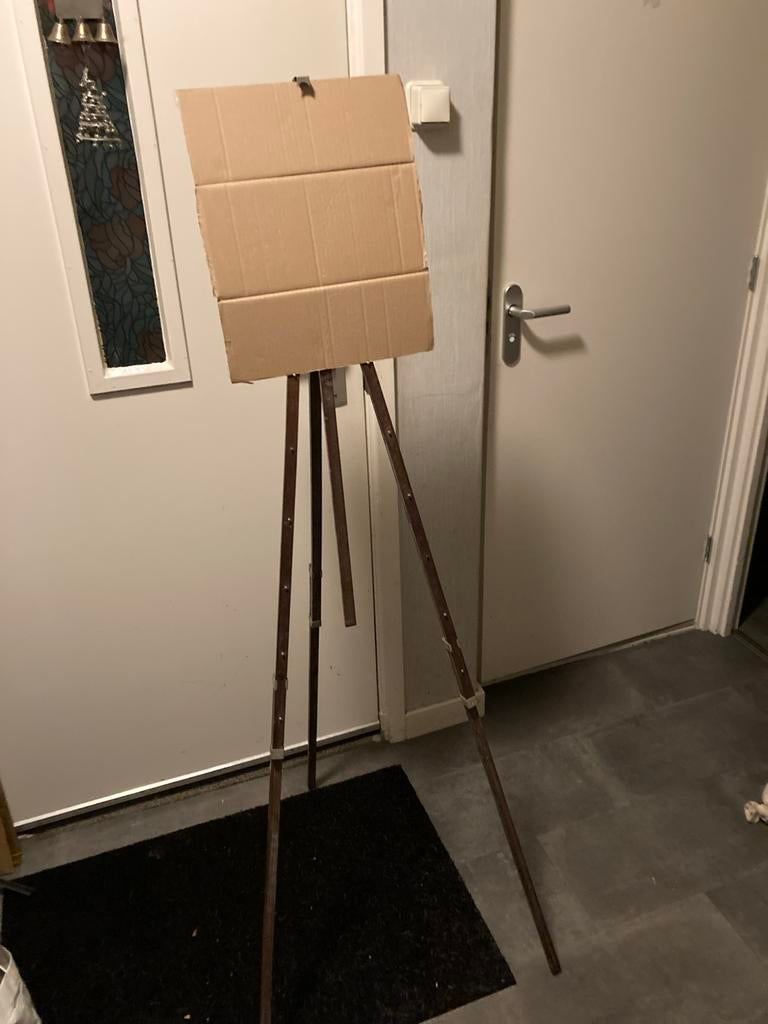 Antieke houten schildersezel, opvouwbaar, Ophalen