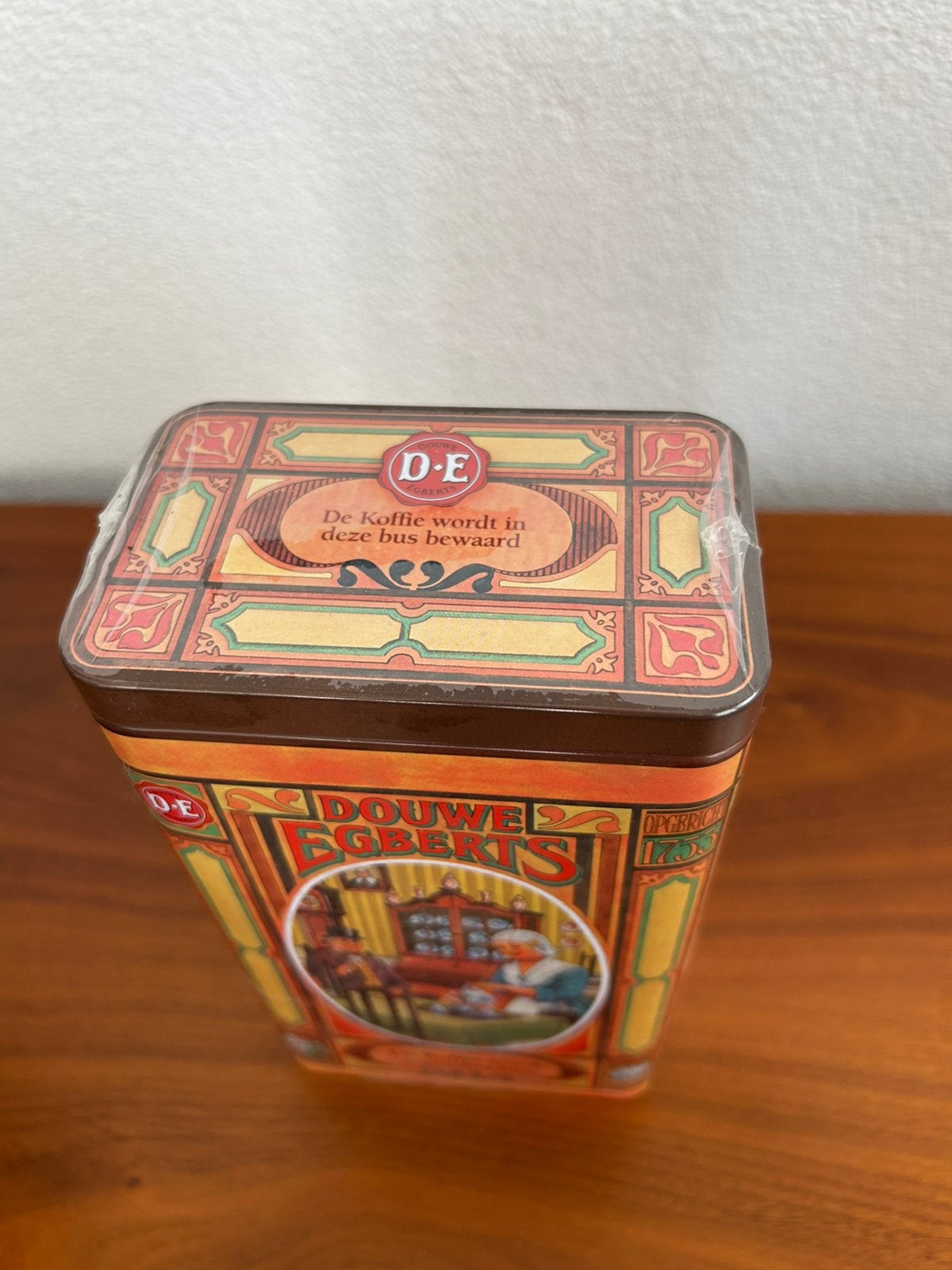 2 Douwe Egberts Koffieblik – "Friesche Koffiebus", Verzamelen, Ophalen of Verzenden, Gebruikt, Koffie, Douwe Egberts