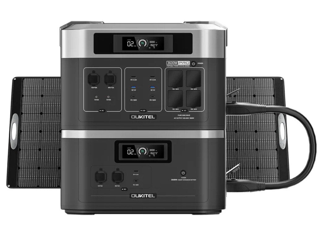 Oukitel BP2000E Pro 3600W + B2000 uitbreiding + 200W zonnepa, Ophalen, Zo goed als nieuw
