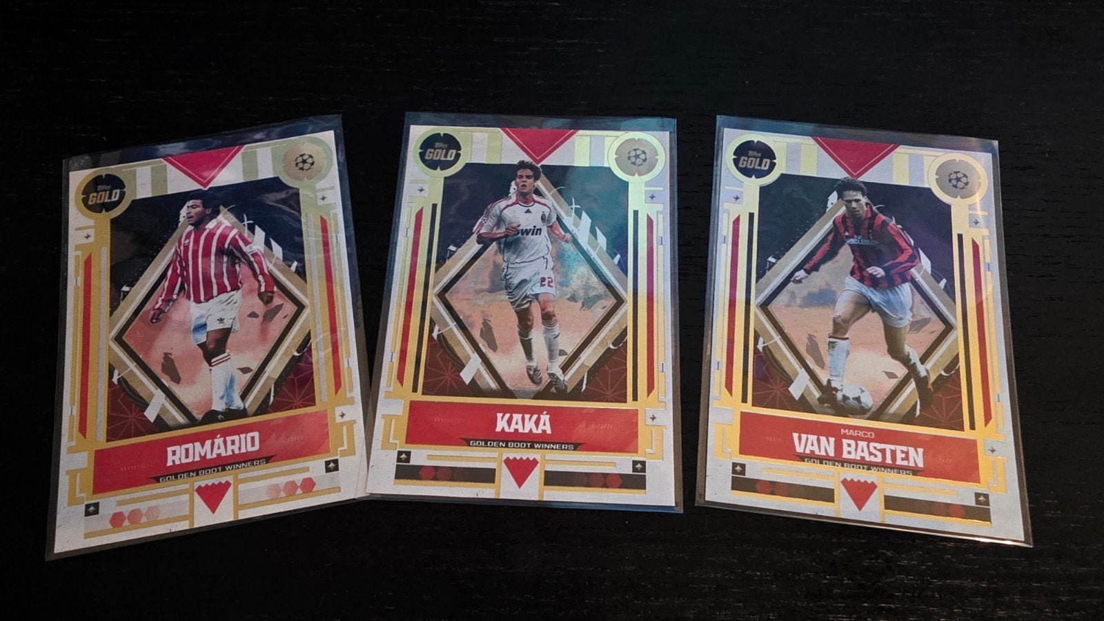 Romário, Kaká, Van Basten Topps Gold, Ophalen of Verzenden, Zo goed als nieuw, Buitenlandse clubs, Spelerskaart