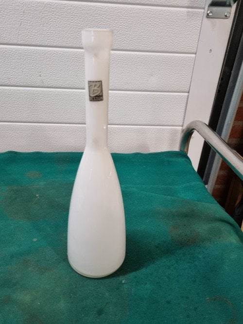 vaas wit glas b designe, Ophalen of Verzenden