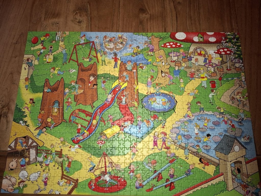 Puzzel That's life 1000 stukjes Kid's playground speeltuin, Ophalen of Verzenden, 500 t/m 1500 stukjes, Zo goed als nieuw, Legpuzzel