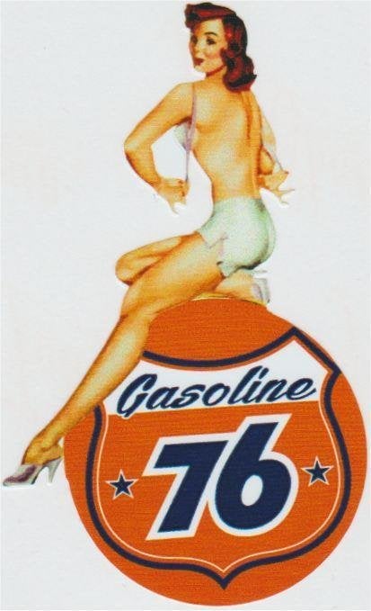 76 Gasoline Pin Up Girl sticker #6, Verzenden