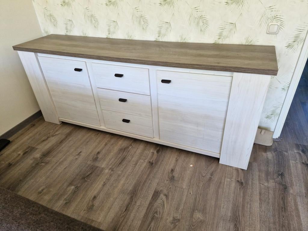 Gehele meubelset 1 jaar oud witte houtlook met tope bovenbla, Ophalen of Verzenden, Zo goed als nieuw, 25 tot 50 cm