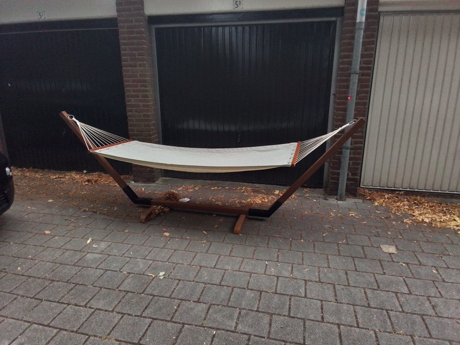 Comfortabele hangmat met houten standaard, Ophalen of Verzenden
