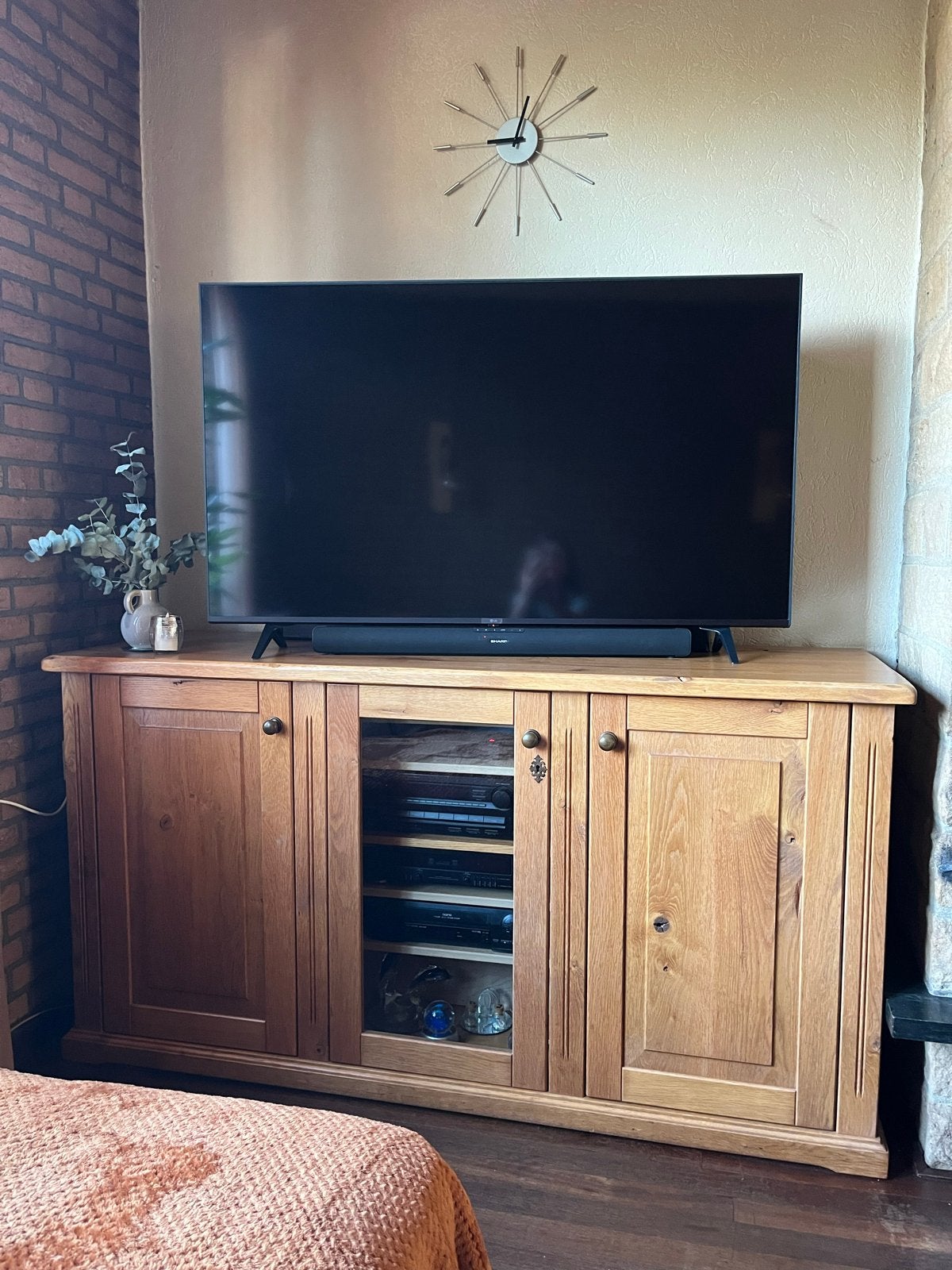 Handgemaakt massief eiken dressoir - 170x90x58 cm, Ophalen, 150 tot 200 cm, Eikenhout, Zo goed als nieuw