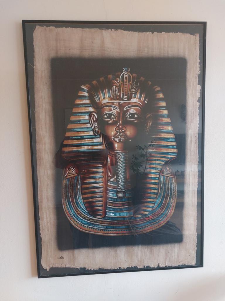 Mooi schilderij Toetanchamon - 100x70 cm, Antiek en Kunst, Kunst | Schilderijen | Klassiek, Ophalen of Verzenden