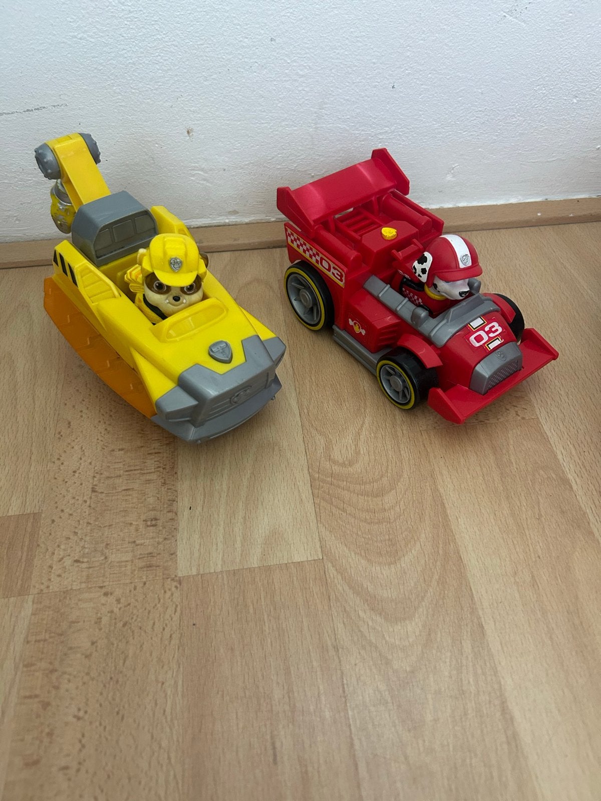 Paw Patrol voertuigen: Rubble en Marshall, Ophalen of Verzenden, Gebruikt