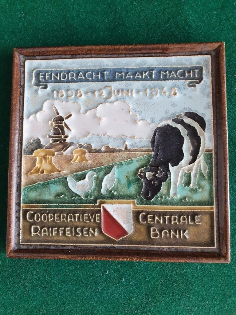 Jubileum Tegel 1948 Coöperatieve Centrale Raiffeisen Bank, Ophalen of Verzenden