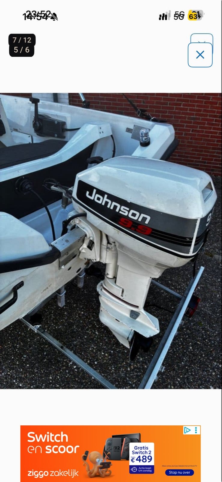 Johnson 9.9 PK Buitenboordmotor, Watersport en Boten, Ophalen, Gebruikt, Motor en Techniek, Zeilboot of Motorboot