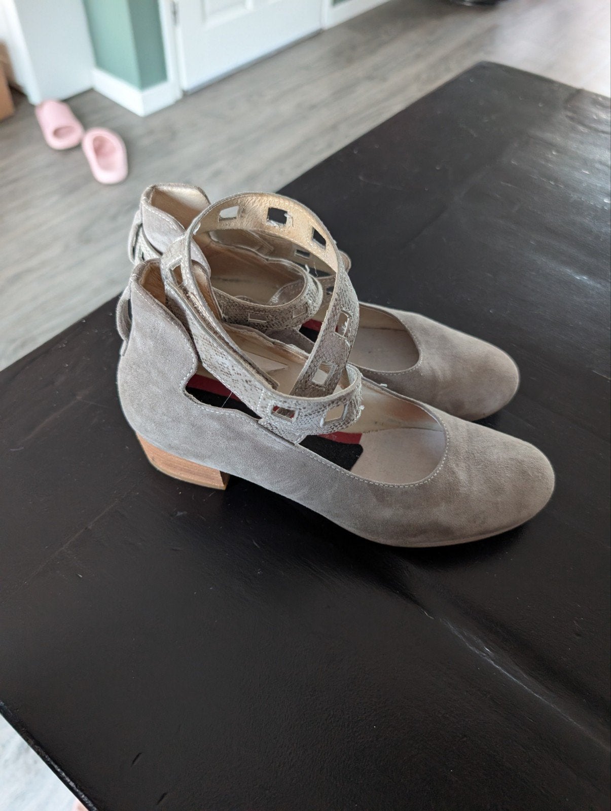 Poccopazzo suède ballerina's met bandjes - Maat 39, Poccopazzo, Schoenen met lage hakken, Ophalen of Verzenden, Zo goed als nieuw