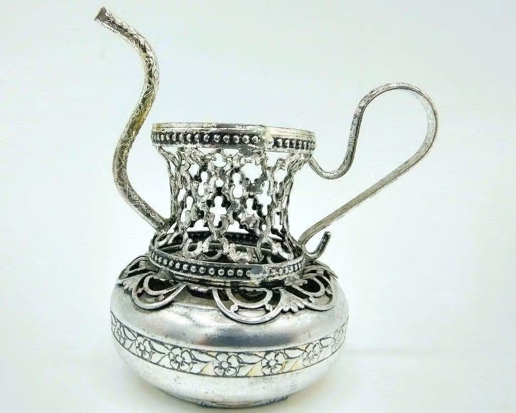 Zilveren miniatuur, theepot, Italië, 925, Antiek en Kunst, Verzenden, Zilver