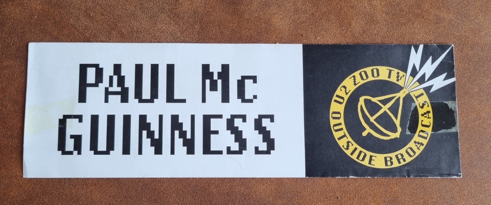 PAUL MC GUINNESS BACKSTAGE U2 BORDJE, Ophalen of Verzenden, Foto of Kaart